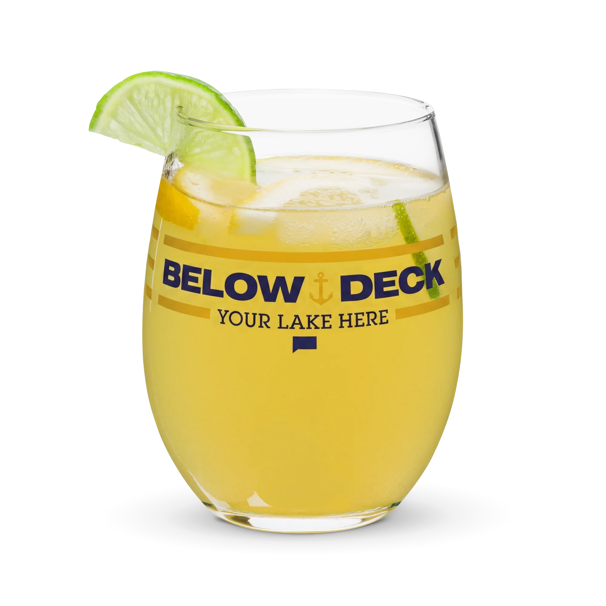 Below Deck Wine Glass Personalized Lake - Image 2
