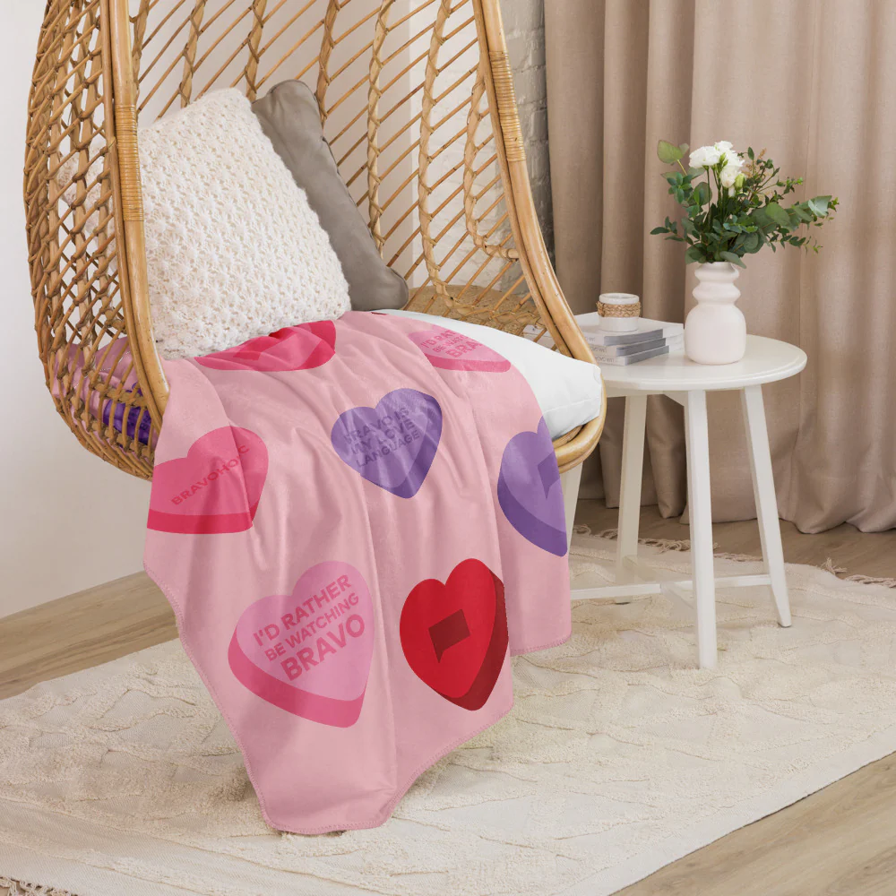 Bravo Conversation Hearts Sherpa Blanket - Image 10