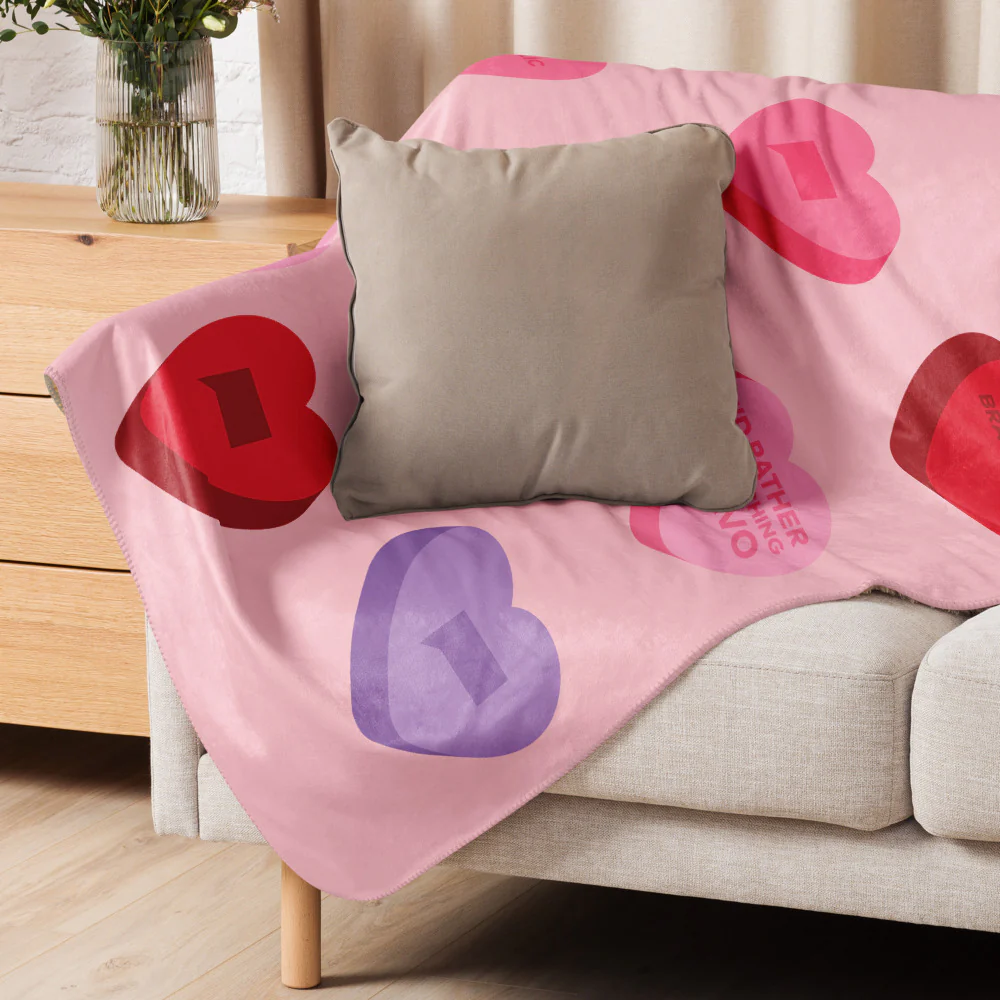 Bravo Conversation Hearts Sherpa Blanket - Image 11