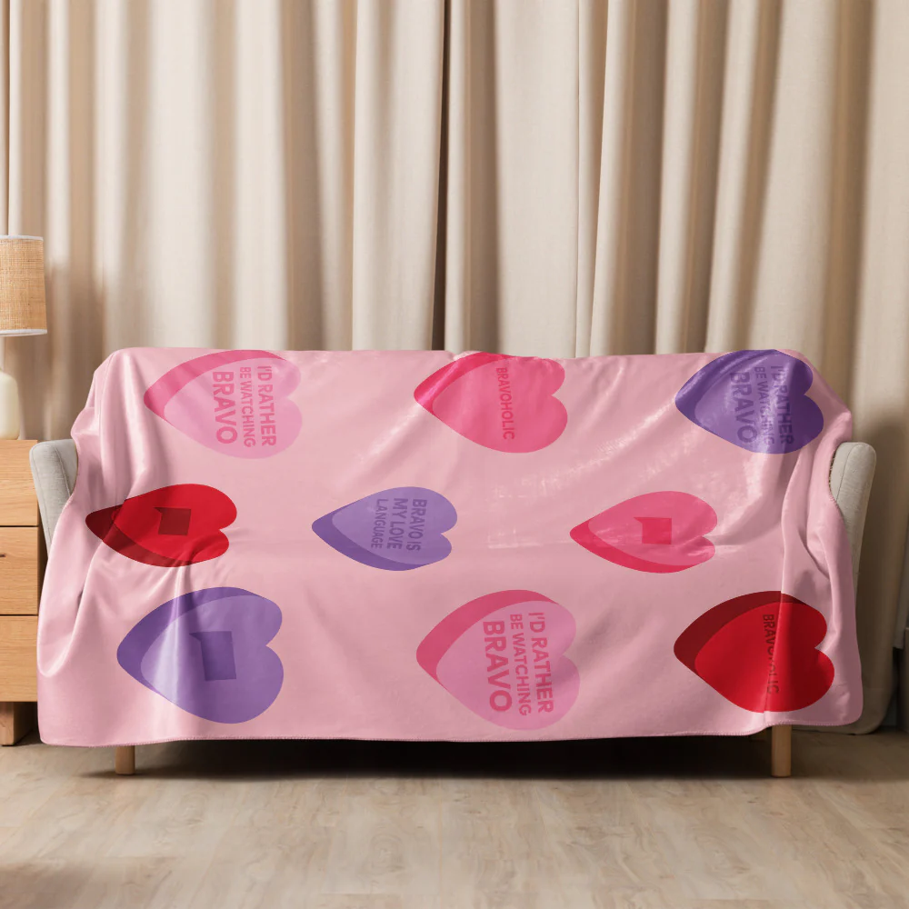 Bravo Conversation Hearts Sherpa Blanket - Image 15