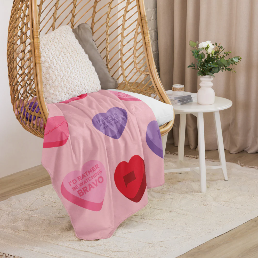 Bravo Conversation Hearts Sherpa Blanket - Image 16