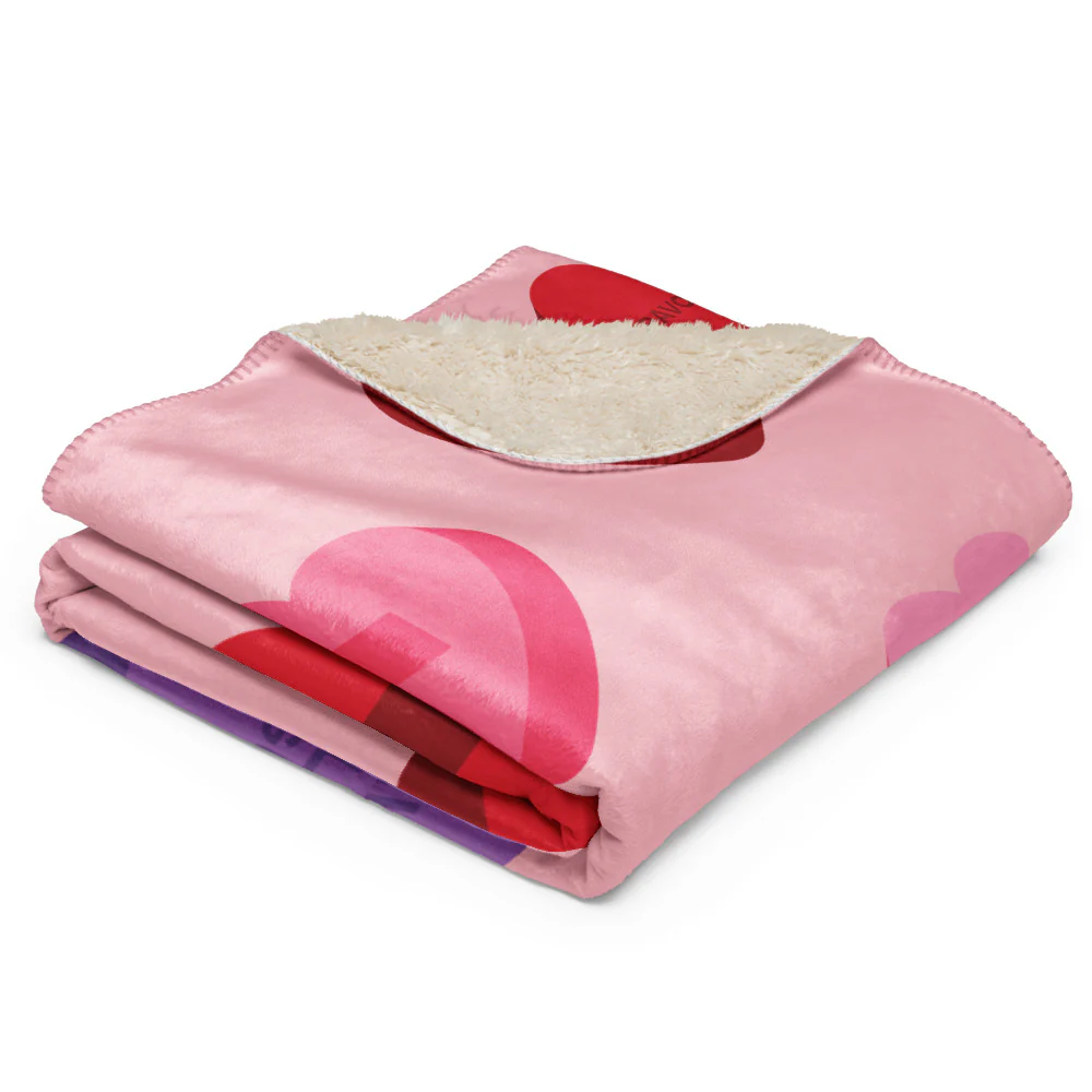 Bravo Conversation Hearts Sherpa Blanket - Image 6