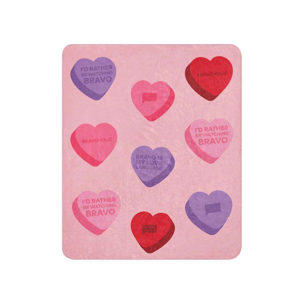Bravo Conversation Hearts Sherpa Blanket - Image 7