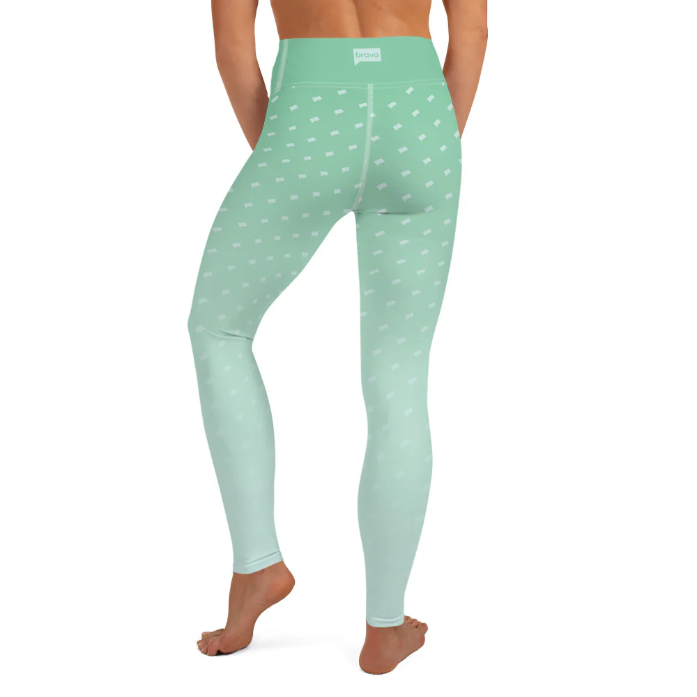 Bravo Aqua Ombre Women's All-Over Print Yoga Leggings - Image 3