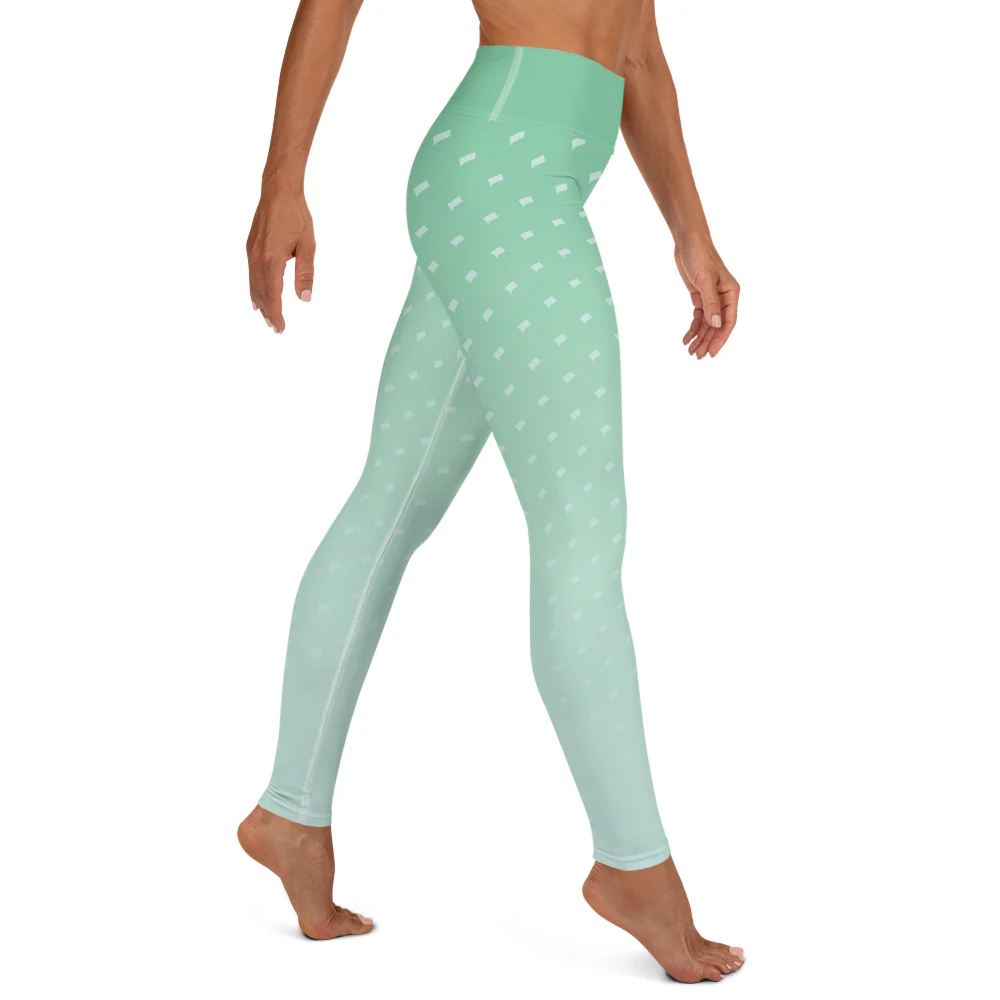 Bravo Aqua Ombre Women's All-Over Print Yoga Leggings - Image 4