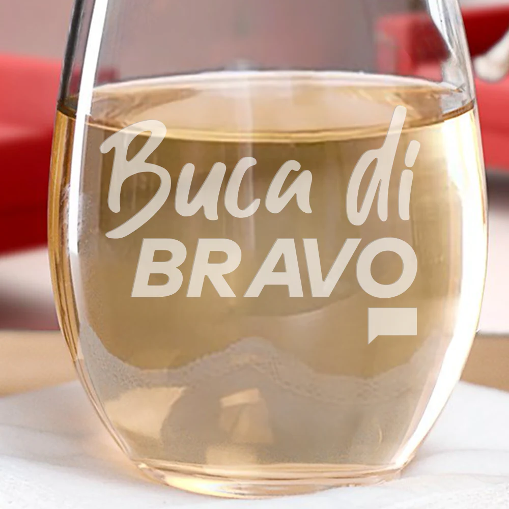 Buca Di Bravo Laser Engraved Stemless Wine Glass - Image 2