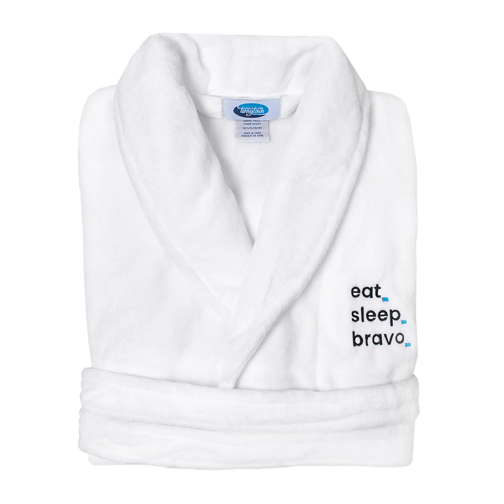 Eat. Sleep. Bravo. Terry Cloth Cotton Robe - Image 3