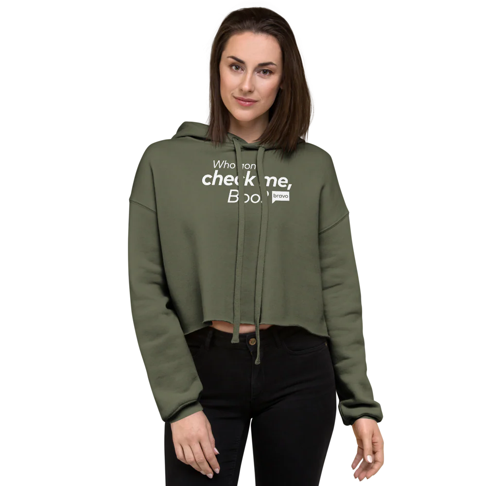 The Real Housewives of Atlanta Who Gon' Check Me, Boo? Women's Fleece Crop Hooded Sweatshirt - Image 3
