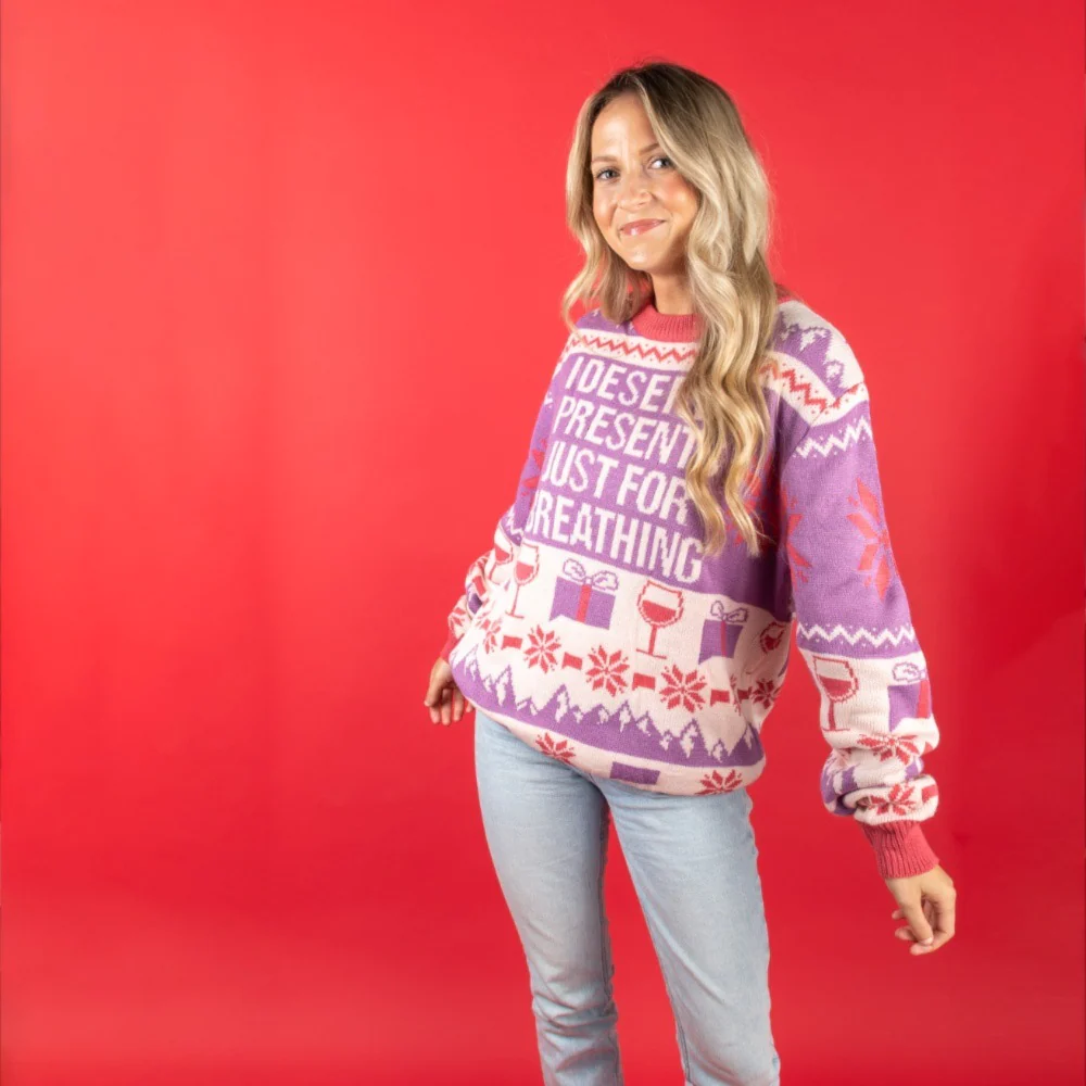 The Real Housewives of Salt Lake City I Deserve Presents Holiday Sweater - Image 3