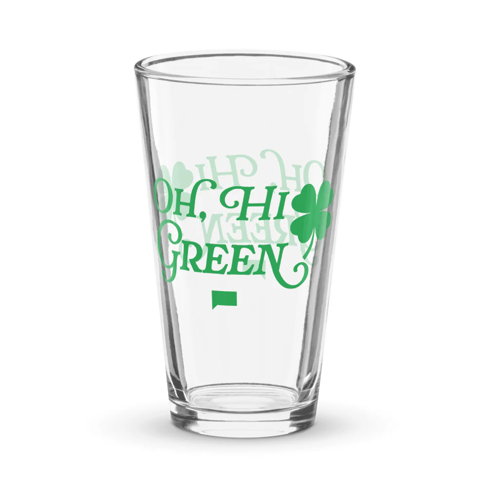 Bravo Oh, Hi Green! Pint Glass - Image 3