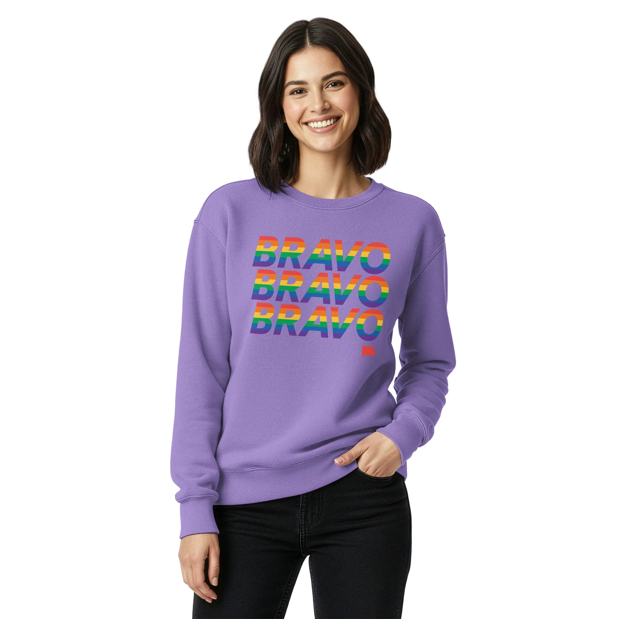 Bravo Pride Crewneck Striped Logo - Image 5