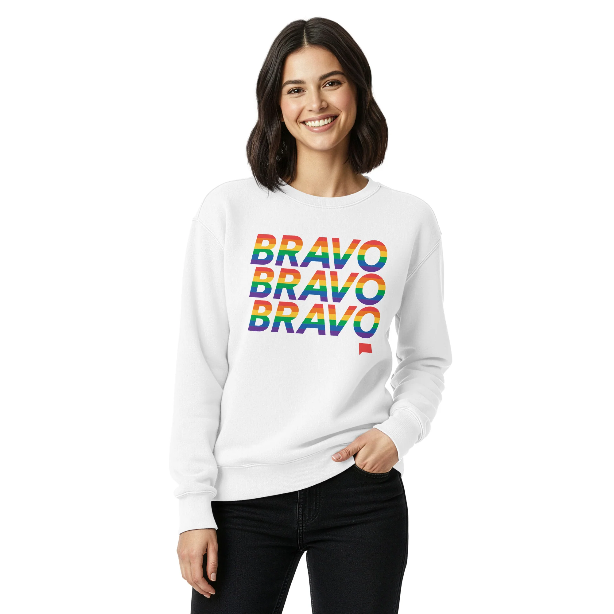 Bravo Pride Crewneck Striped Logo - Image 6