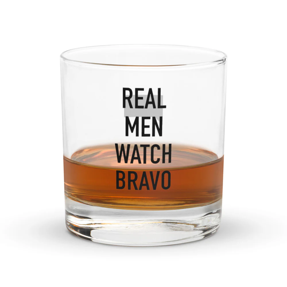 Bravo Real Men Watch Bravo Rocks Glass - Image 3