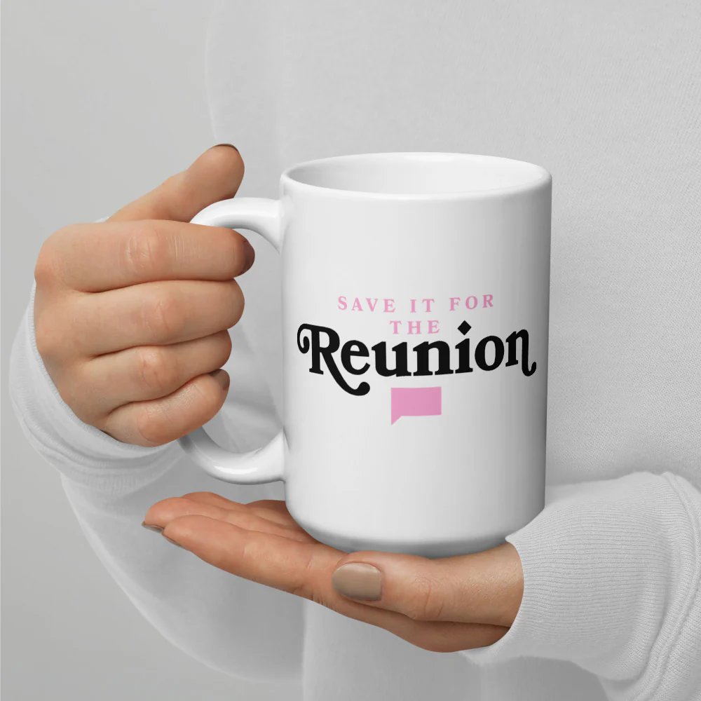 Save It For The Reunion White Mug - Image 6