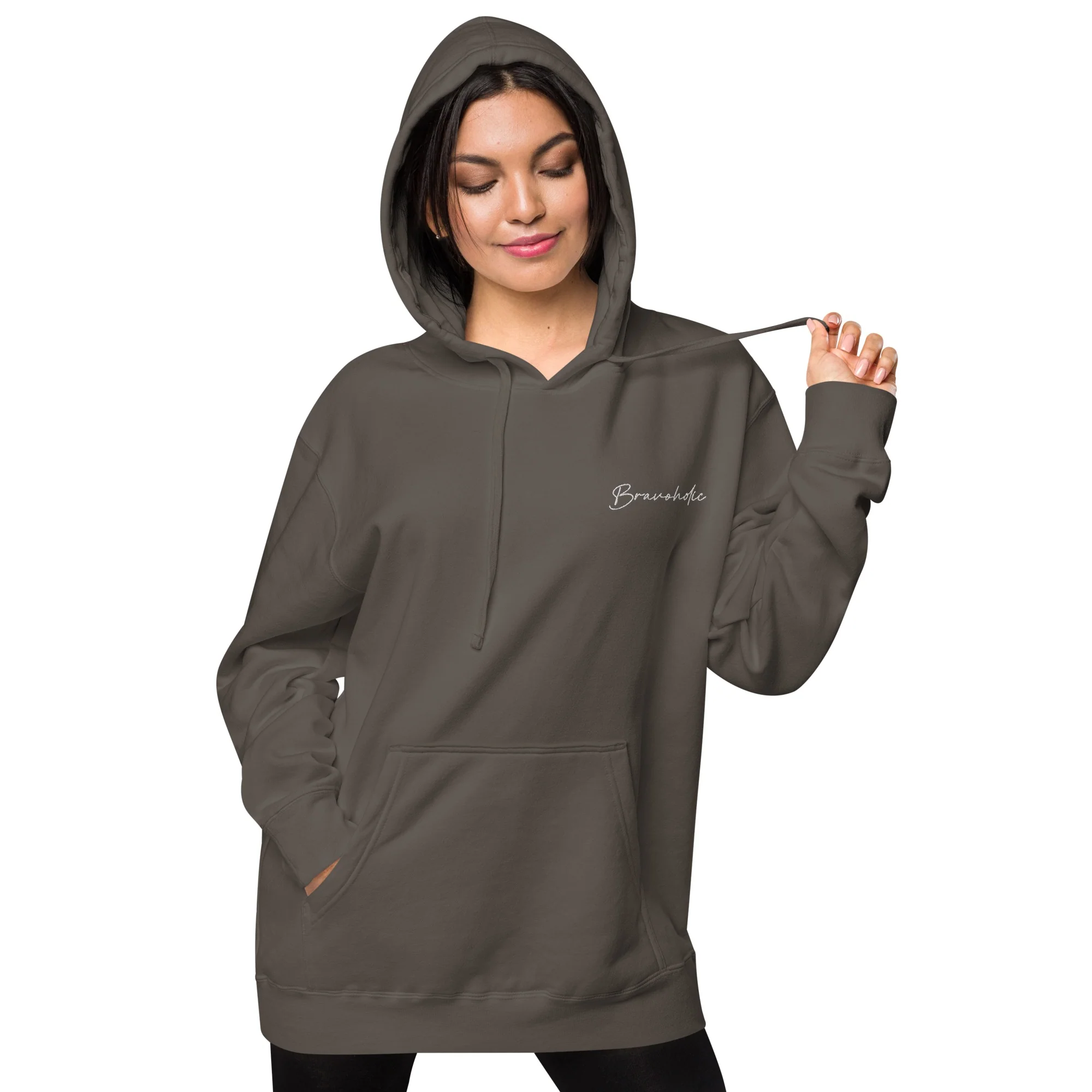 Bravoholic Script Embroidered Hoodie - Image 3