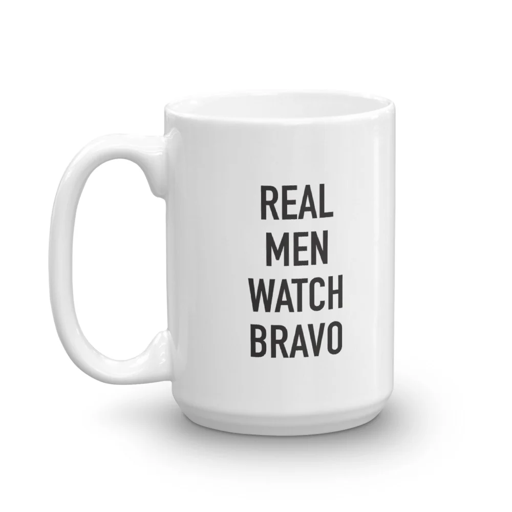 Real Men Watch Bravo White Mug White Mug - Image 3