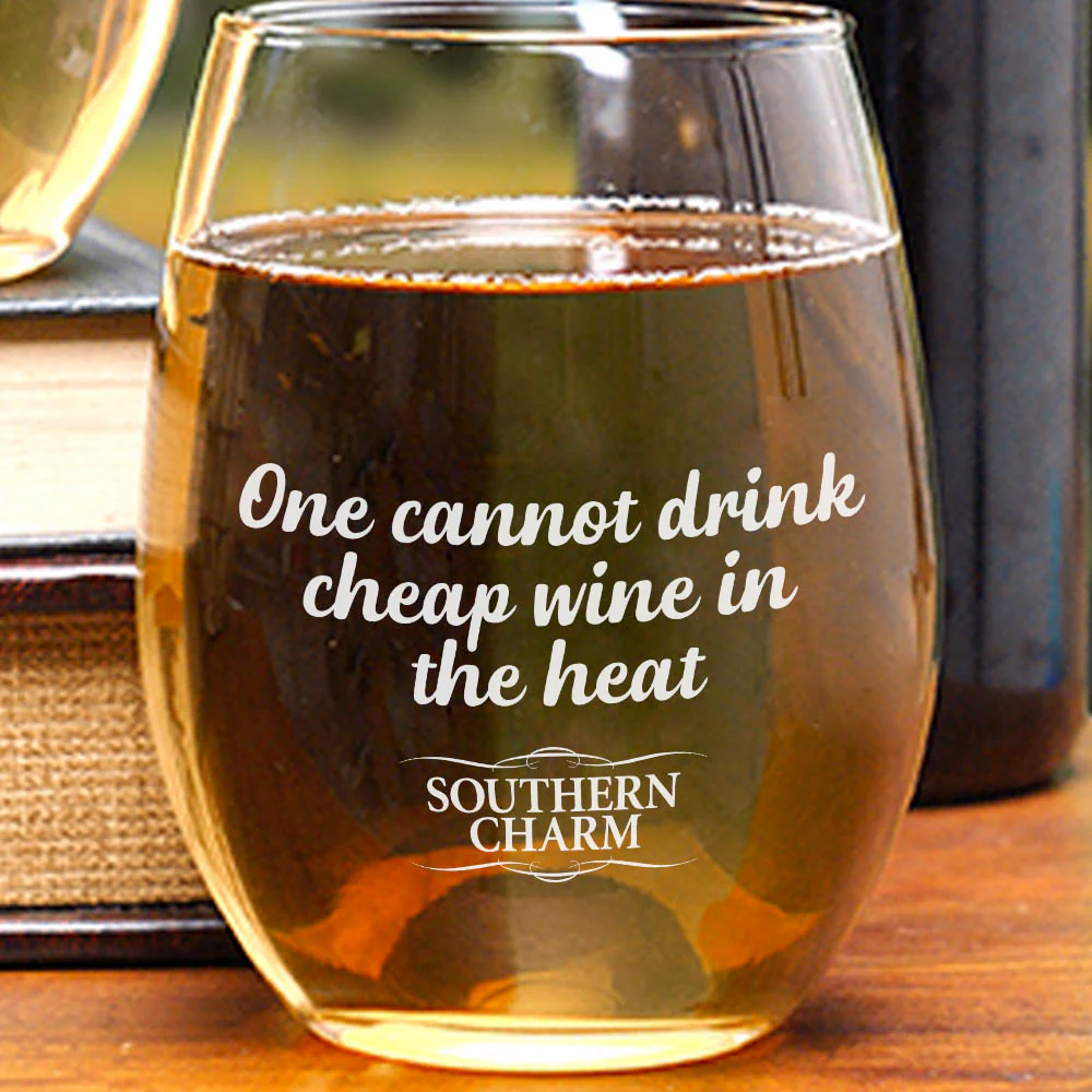 Southern Charm Cheap Wine in the Heat Stemless Wine Glasses - Set of 2 - Image 2