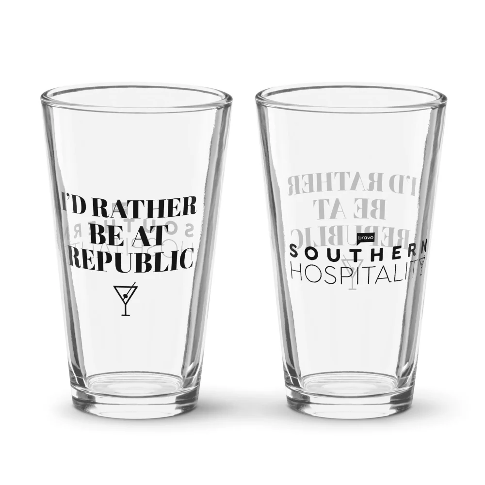 Southern Hospitality I'd Rather Be At Republic Pint Glass - Image 6