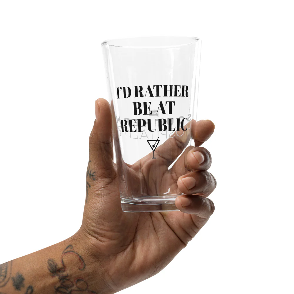 Southern Hospitality I'd Rather Be At Republic Pint Glass - Image 7