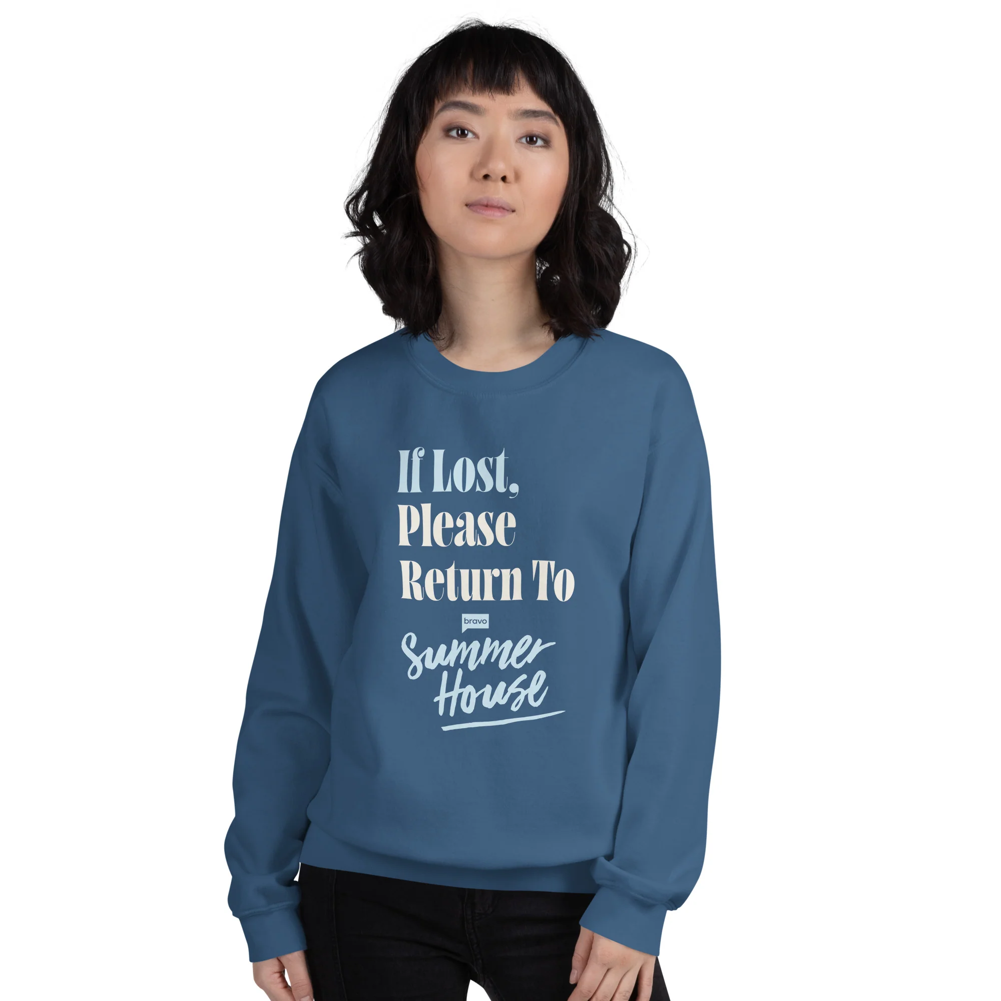 Summer House If Lost, Return To Summer House Unisex Crewneck - Image 3