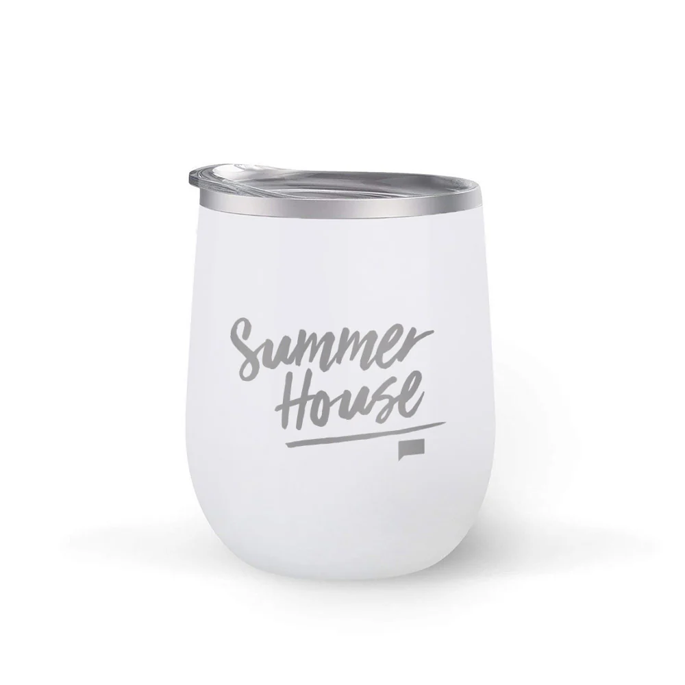 Summer House Logo 12 oz Stainless Steel Wine Tumbler - Image 3