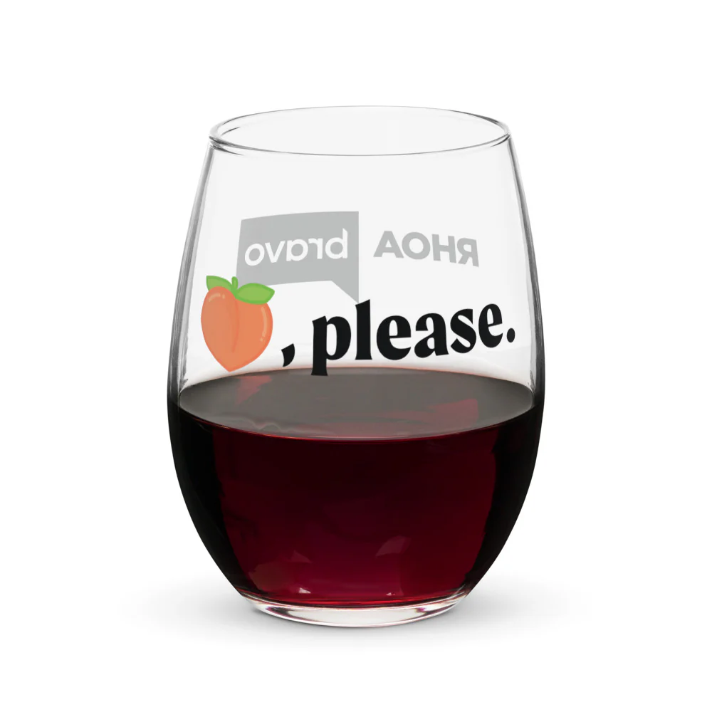 The Real Housewives of Atlanta Peach Please Stemless Wine Glass - Image 3