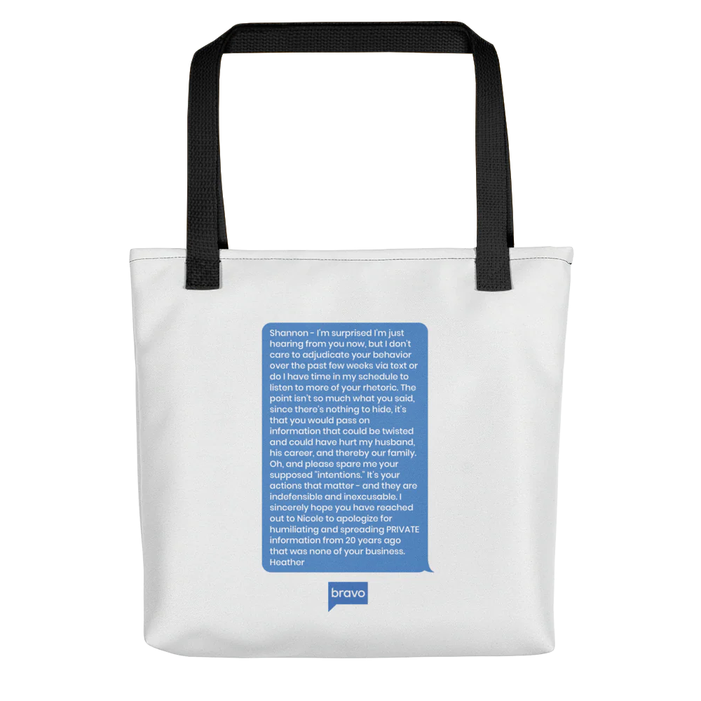 The Real Housewives of Orange County Heather Dubrow Text Message Tote Bag