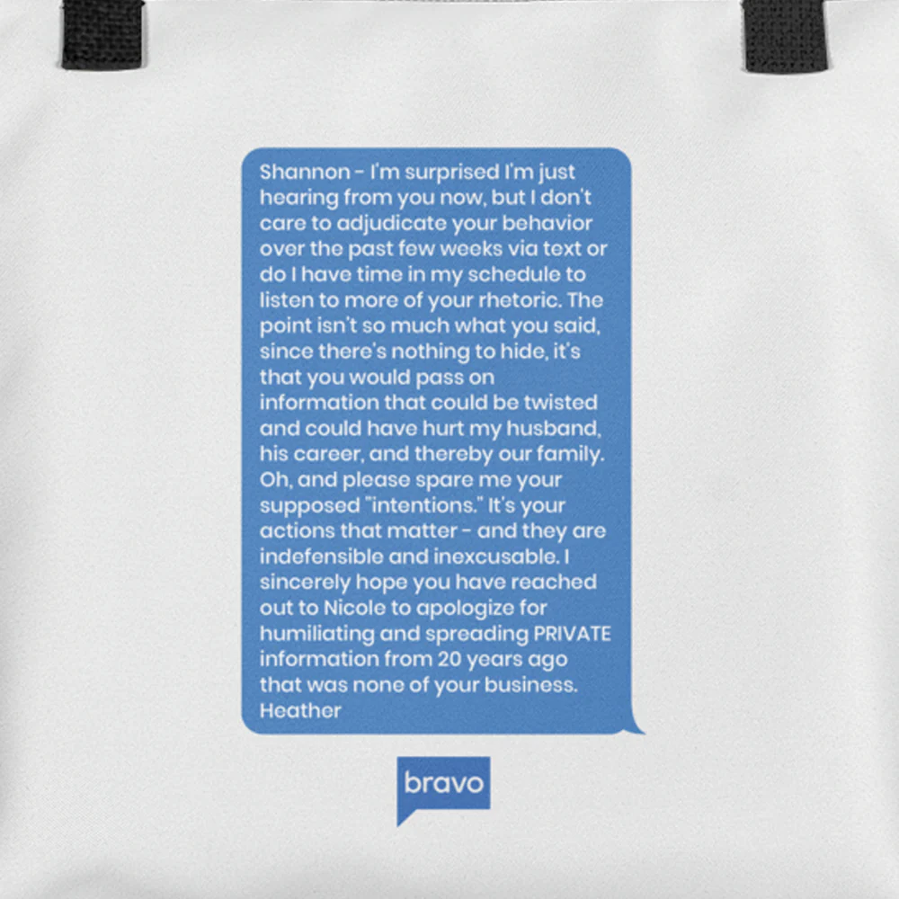 The Real Housewives of Orange County Heather Dubrow Text Message Tote Bag - Image 2