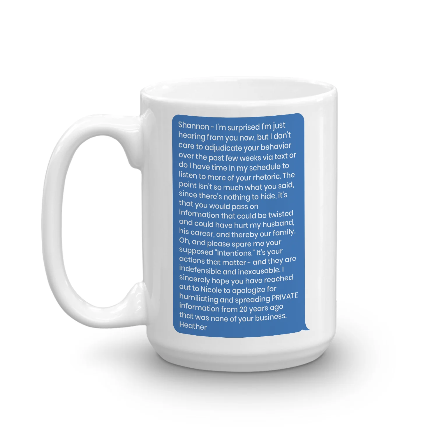 The Real Housewives of Orange County Heather Dubrow Text Message White Mug - Image 4