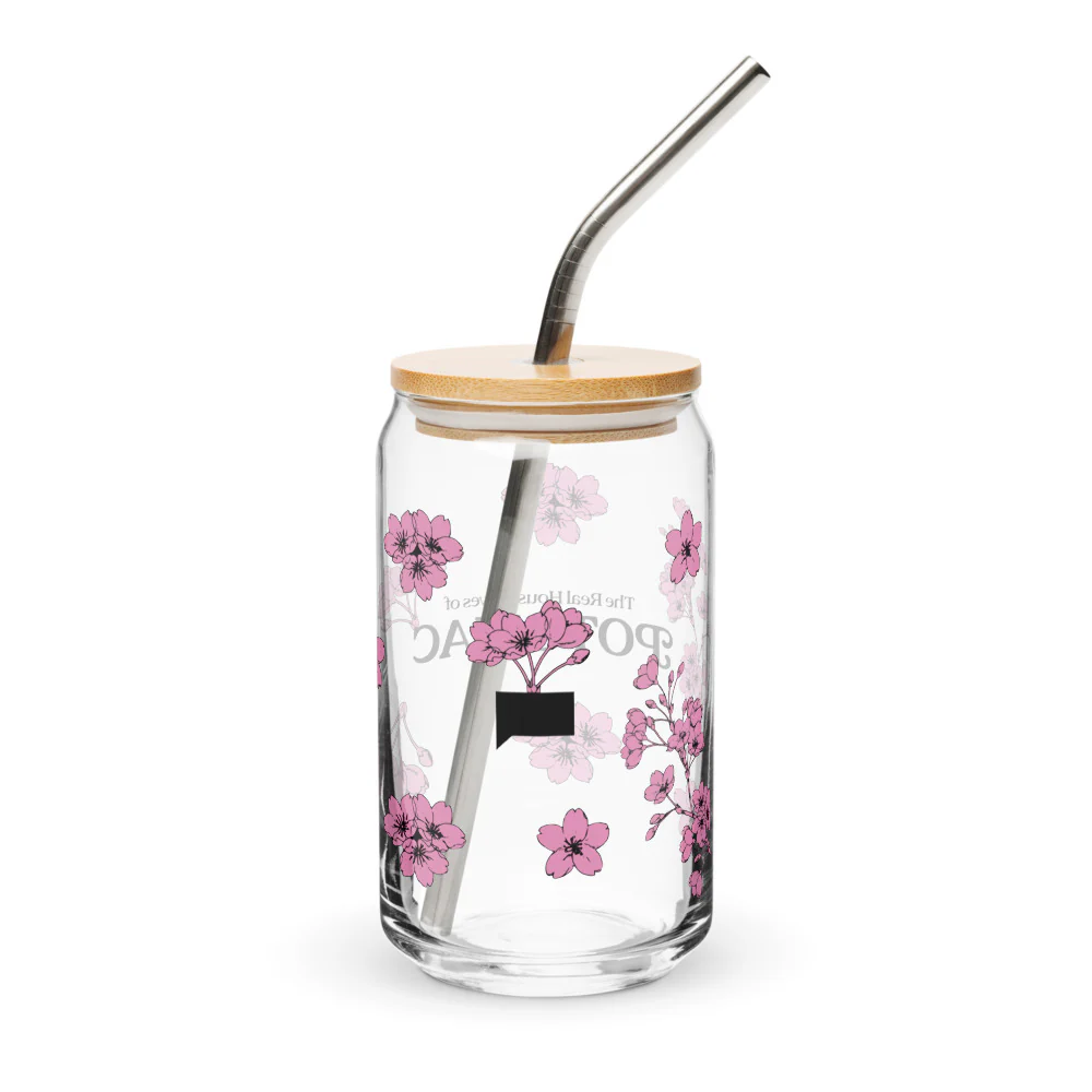 The Real Housewives of Potomac Cherry Blossom Can Shaped Glass with Lid - Image 4