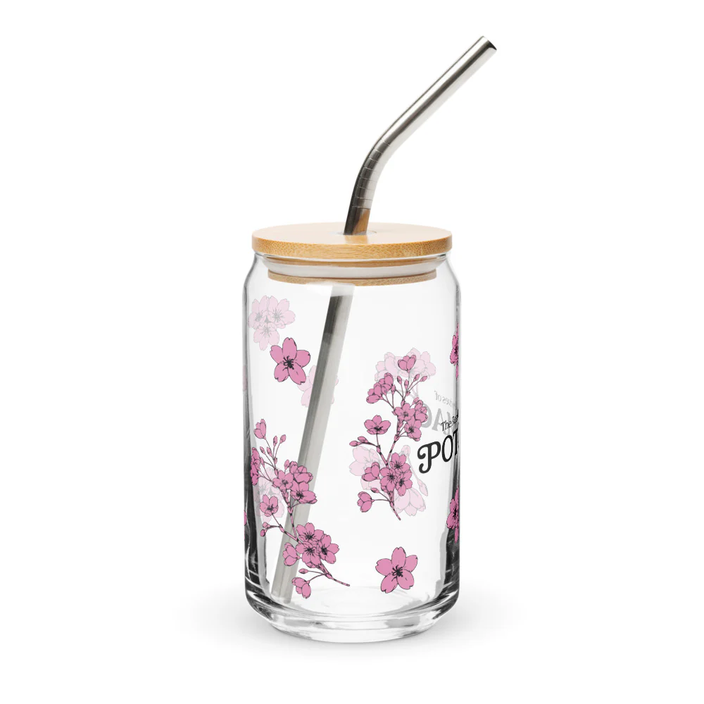 The Real Housewives of Potomac Cherry Blossom Can Shaped Glass with Lid - Image 5