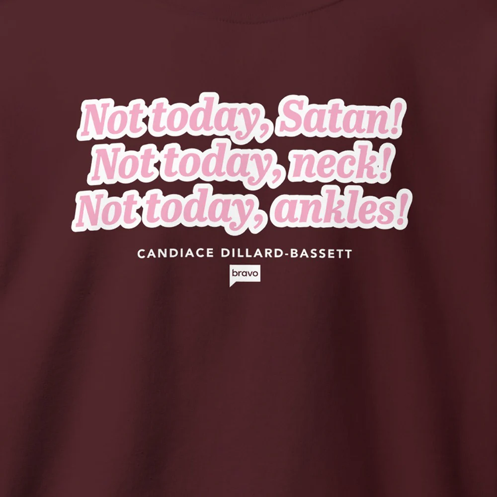 The Real Housewives of Potomac Not Today Satan Fleece Crewneck Sweatshirt - Image 2