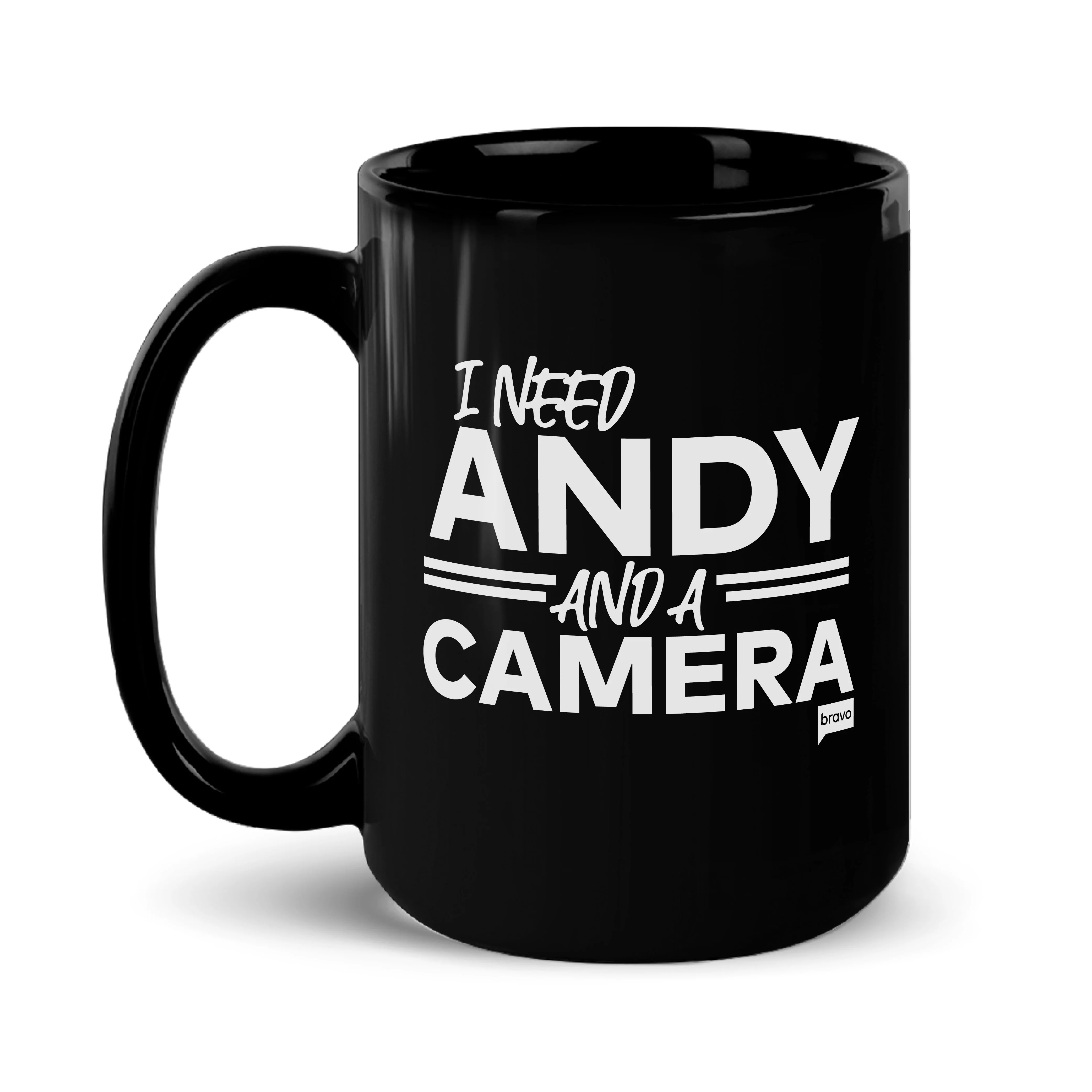 I Need Andy And A Camera Black Mug - Image 4