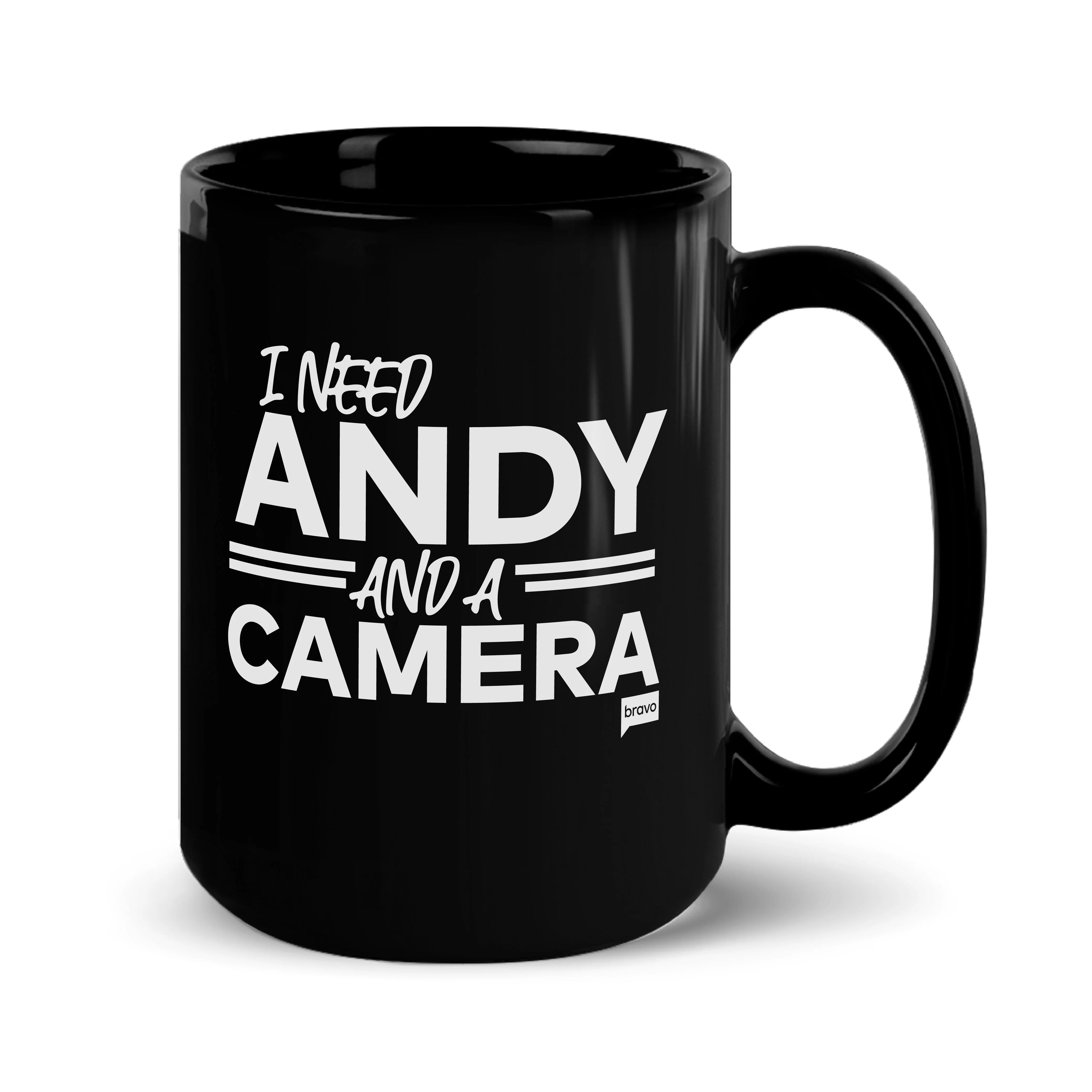 I Need Andy And A Camera Black Mug - Image 5