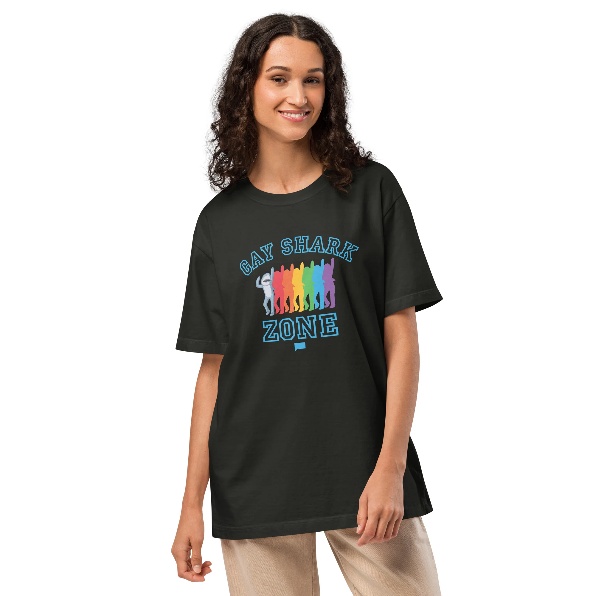Watch What Happens Live Oversized T-Shirt Gay Shark Zone - Image 6